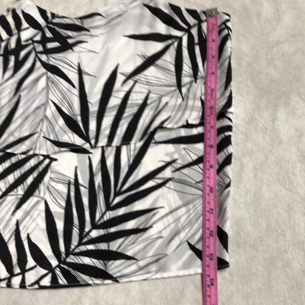 Mossimo White Strap Tank With Black Palm Fronds Size XS - Picture 4 of 7